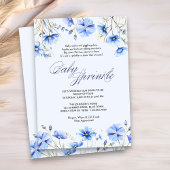 Blauw Baby Sprinkle Gedicht Bloemen Baby shower Kaart
