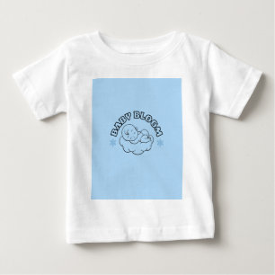 Blauw Baby T-Shirt Mooie Bloemenkrans Baby Top