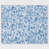  blauw, Baby-thema Cadeaupapier (Vlak)
