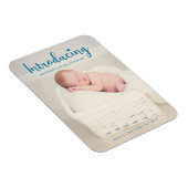 Blauw: babyjongen - Verticaal script modern Magneet (Rechterzijde)