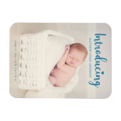 Blauw: babyjongen - Verticaal script modern Magneet (Horizontaal)