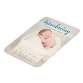 Blauw: babyjongen - Verticaal script modern Magneet (Linkerzijde)