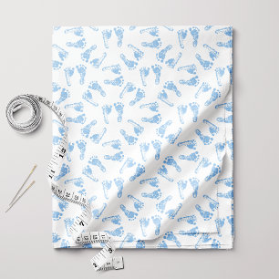 Blauw Babyvoetafdrukpatroon Stof