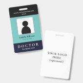 Blauw badge voor medische instelling of zakelijk l (Voor- en achterkant)