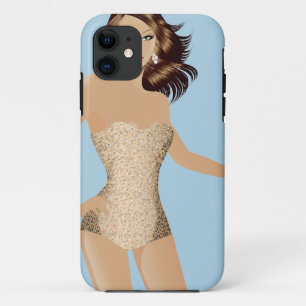 Blauw badpak Meisje iPhone 5 Barely There™ 11 Hoesje