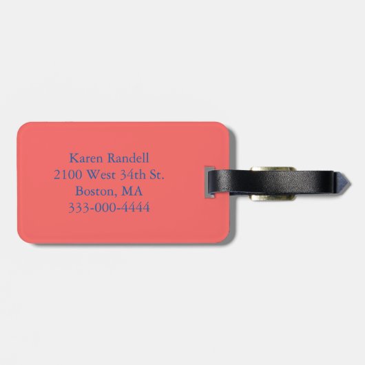 Blauw Bagagelabel met olifant (Achterkant horizontaal)