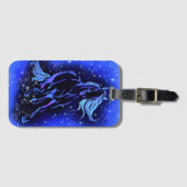 Blauw Bagagelabels paard loopt in de Sterrennacht (Voorkant (horizontaal))