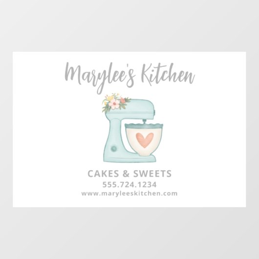 Blauw bakkerij pastuurschef Bedrijfsraamfolie Raamsticker (Vel)