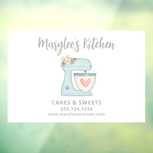 Blauw bakkerij pastuurschef Bedrijfsraamfolie Raamsticker (Vel 3)