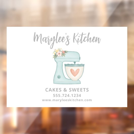 Blauw bakkerij pastuurschef Bedrijfsraamfolie Raamsticker (Vel 2)