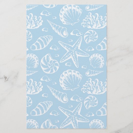 Blauw bakpatroon briefpapier (Voorkant)