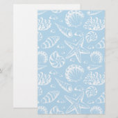 Blauw bakpatroon briefpapier (Voorkant / Achterkant)