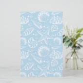 Blauw bakpatroon briefpapier (Staand voorkant)