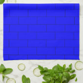 Blauw baksteenontwerp theedoek (Gevouwen)