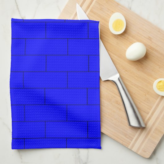 Blauw baksteenontwerp theedoek (Quarter Fold)