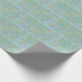 Blauw baksteenpatroon abstracte kunst pastelkleur cadeaupapier (Hoek)