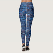 Blauw Bakstenen Patroon Leggings (Achterkant)