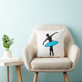 Blauw Ballerina Silhouet Danser En Pointe Dansen Kussen