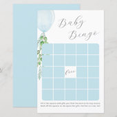 Blauw ballon Baby shower Bingo Game (Voorkant / Achterkant)