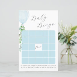 Blauw ballon Baby shower Bingo Game