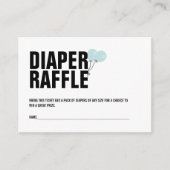 Blauw ballon Baby shower Dappere Raffle Ticket Informatiekaartje (Voorkant)