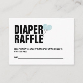 Blauw ballon Baby shower Dappere Raffle Ticket Informatiekaartje
