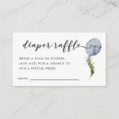 Blauw ballon Baby shower Dappere Raffle Ticket Informatiekaartje (Voorkant)