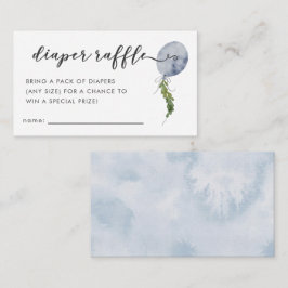 Blauw ballon Baby shower Dappere Raffle Ticket Informatiekaartje