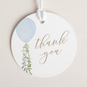 Blauw ballon Baby shower Hartelijk dank Bedankjes Labels