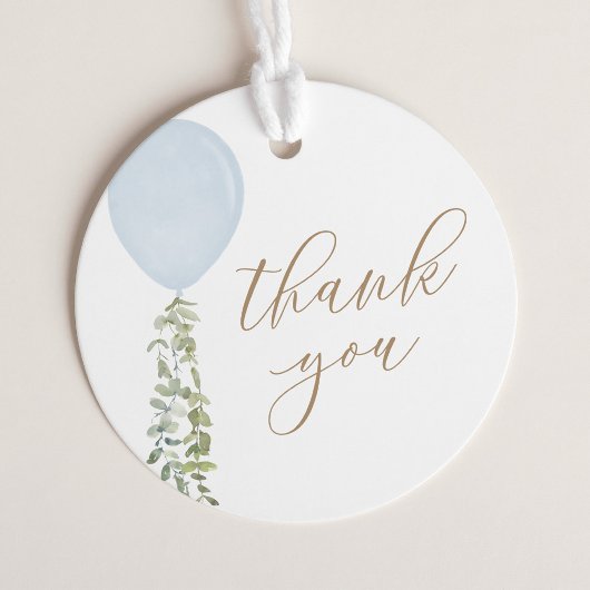 Blauw ballon Baby shower Hartelijk dank Bedankjes Labels