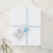 Blauw ballon Baby shower Hartelijk dank Cadeaulabel (Met Touw)
