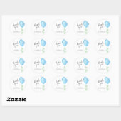 Blauw ballon Baby shower Hartelijk dank Ronde Sticker (Vel)