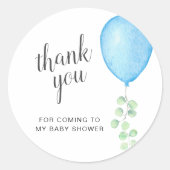 Blauw ballon Baby shower Hartelijk dank Ronde Sticker (Voorkant)