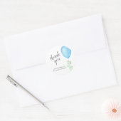 Blauw ballon Baby shower Hartelijk dank Ronde Sticker (Envelop)