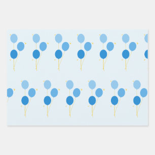 Blauw ballon inpakpapier vel