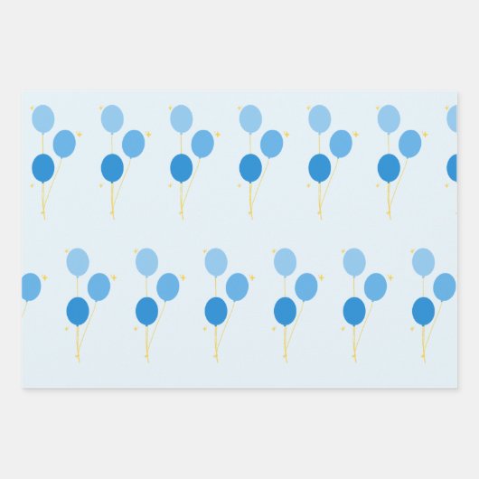 Blauw ballon inpakpapier vel (Voorkant 3)