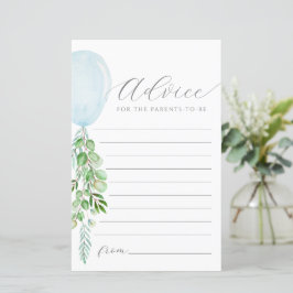 Blauw ballonadvies wenst Baby kaart