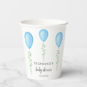 Blauw ballonBaby shower Papieren Bekers (Achterkant)