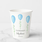 Blauw ballonBaby shower Papieren Bekers (Voorkant)