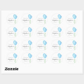 Blauw ballonBaby shower Ronde Sticker (Vel)