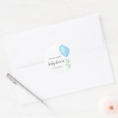 Blauw ballonBaby shower Ronde Sticker (Envelop)