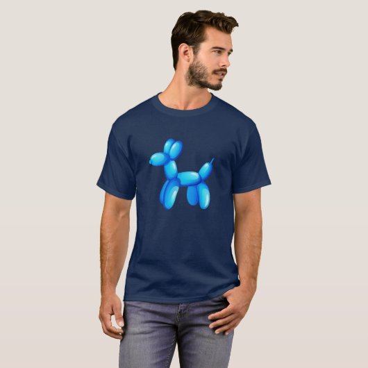 Blauw Ballondier Hond T-shirt (Voorkant volledig)