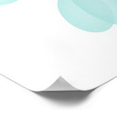 Blauw ballondier op weg naar Pop Baby shower Poster (Hoek)