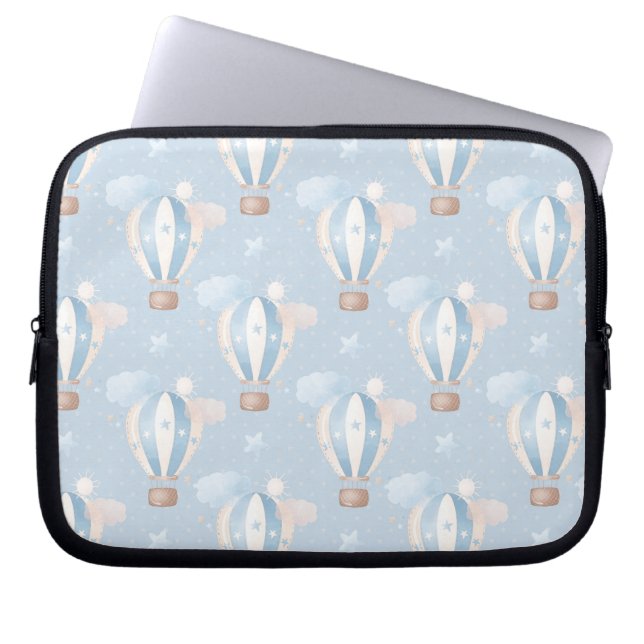 Blauw Ballonnen Patroon Laptop Sleeve (Voorkant)
