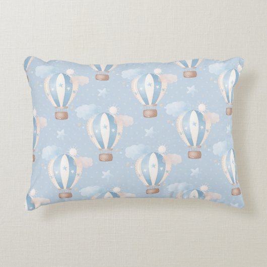 Blauw ballonpatroon accent kussen (Voorkant)