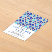 Blauw ballonPatroon Baby Boy Baby shower Acryl Uitnodigingen (Laagn)