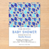 Blauw ballonPatroon Baby Boy Baby shower Acryl Uitnodigingen (Voorkant)