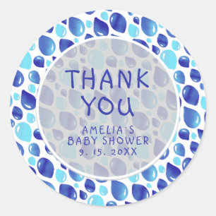 Blauw ballonPatroon Baby Boy Baby shower Ronde Sticker