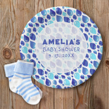 Blauw ballonpatroon Baby Meisje Baby shower