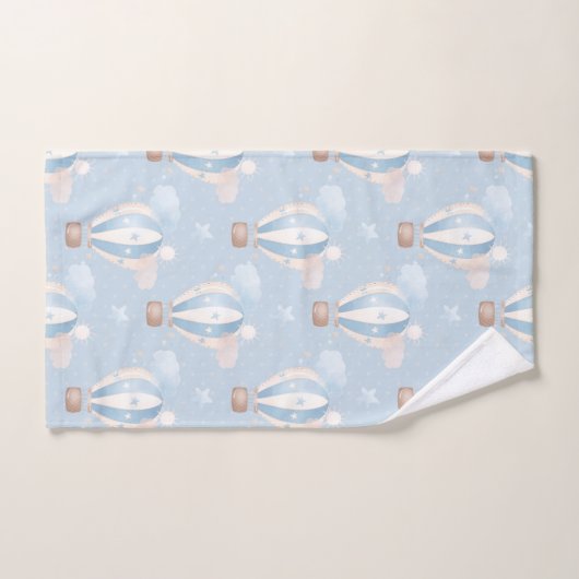 Blauw ballonpatroon bad handdoek (Handdoek)
